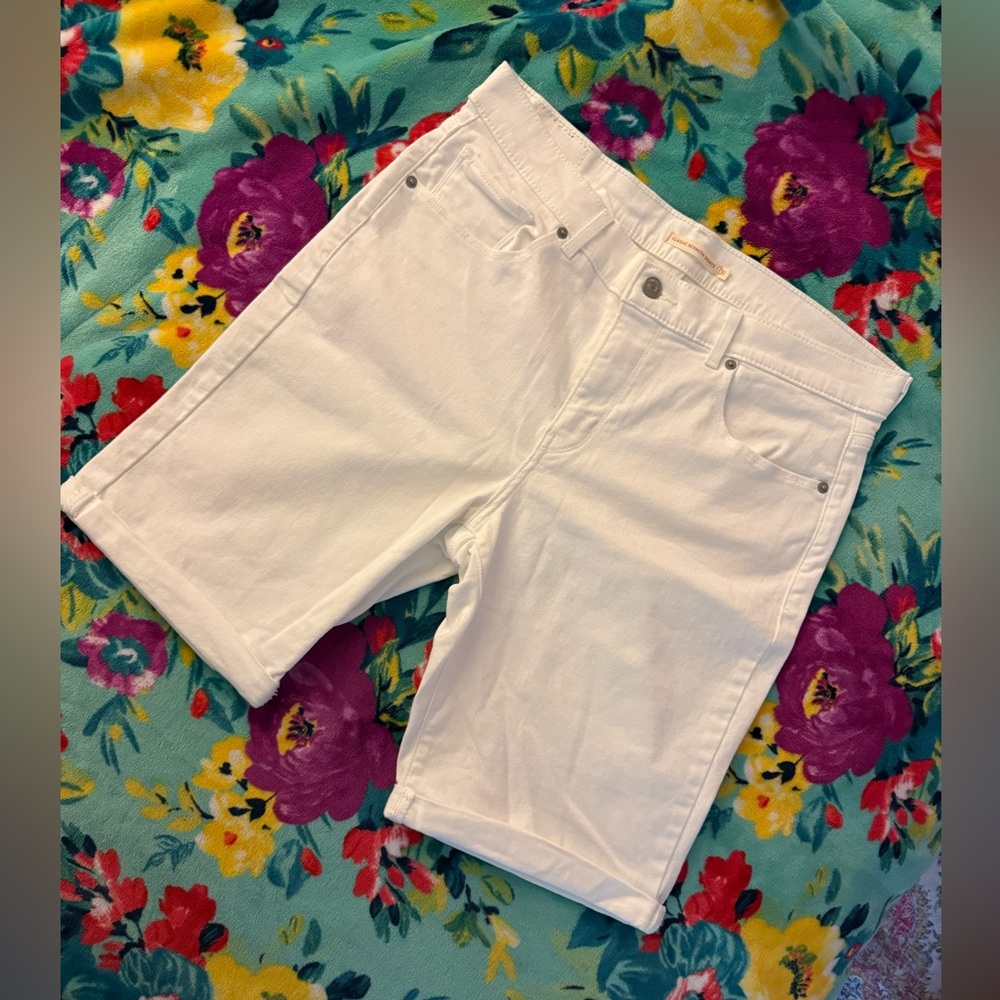 Levi's White Denim Shorts